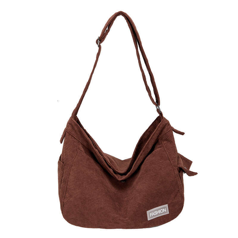 Corduroy Women's Summer Large Capacity New Casual Crossbody High-End And Versatile Canvas Dumpg Bag, Fashionable Quality Classic B1