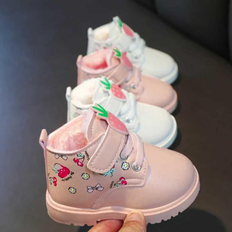 Princess Girl Shoes Fashion Trend Girl Boot Versatile Warm Winter Boot Daily Cute Child Shoe Winter Fleece Ankle Boots ZapatosXJ241206