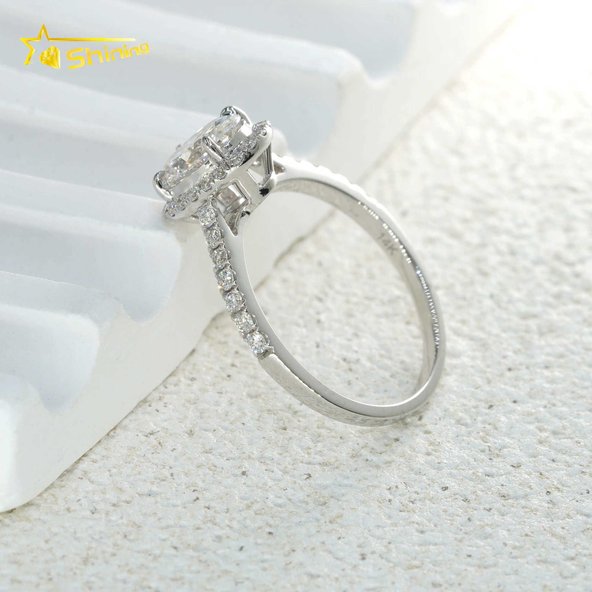 Fine Jewelry 14K Solid White Gold 1.01CT Oval Cut E VVS2 IGI Lab Grown Diamonds Engagement Rings In Stock with Certificate