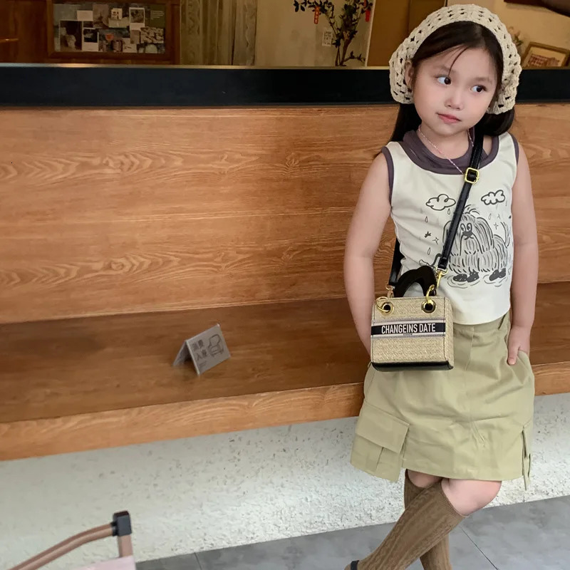 trend New fashionable handheld children s crossbody bag beach trend woven crossbody bag women s designer women s bag