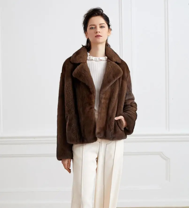 Womens genuine mint fur leather jacket 100% genuine mint fur leather jacket winter warmth fashion European street style 241202