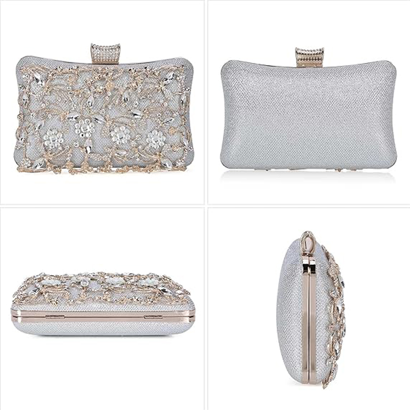 Crystal Evening Clutch Bag Clutch Purse for Women Wedding Evening Bag Sparkle Formal Bridal Purse Ladies Prom Cocktail Party Handbag Rhinestone Weddin