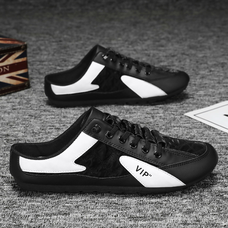 2025Spring New Products free shipping Cloth Korean Edition Trendy Versatile Casual Shoes Lazy One Step Half Dragboard breathable design
