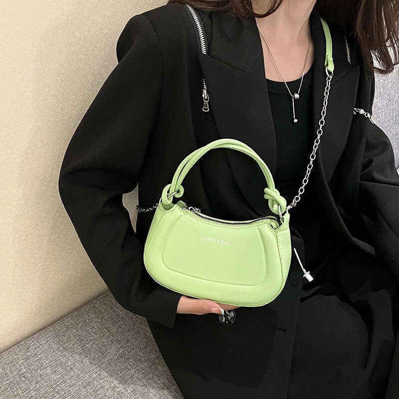 Texture Pressed Shell Handbag, Women's Autumn New Item, Solid Color Chain Armpit Stylish And Versatile Single Shoulder Crossbody Bag, Fashionable