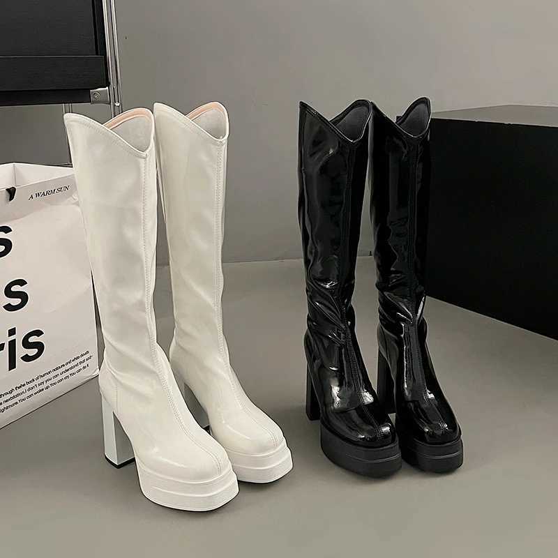High Quality Wens Shoes New Fi Wen Thigh High Boots Platform High H The Knee Boots Zip Sexy Lg Shoes Boots for Wan T241206