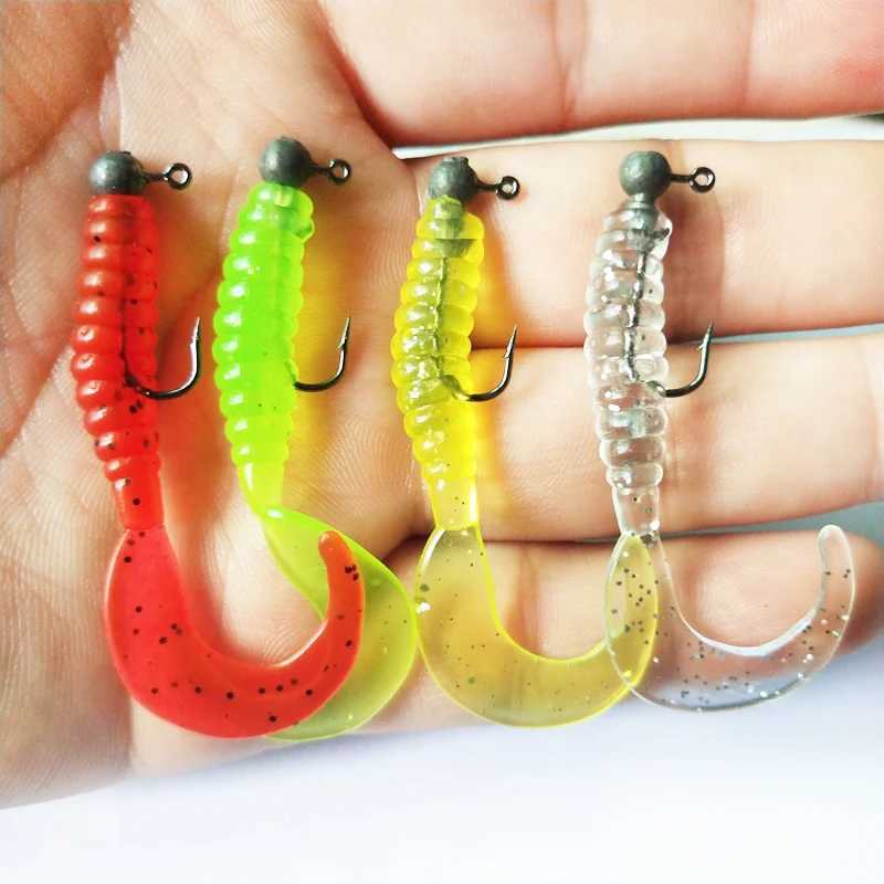 1pcs soft lure Worm Wobbrs Fishing Lure 55mm 2.3g Aritificial Silicone salt Smell Bass Pike Fishing Jigging Bait Carp FishingXJ241128