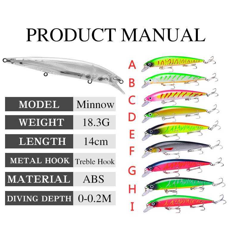 1PCS Bionic Minnow Fishing Lure Bass Trolling Artificial Hard Bait 14cm 18.5g Crankbait Wobbrs 3D Eyes for Fishing Carp PescaXJ241128
