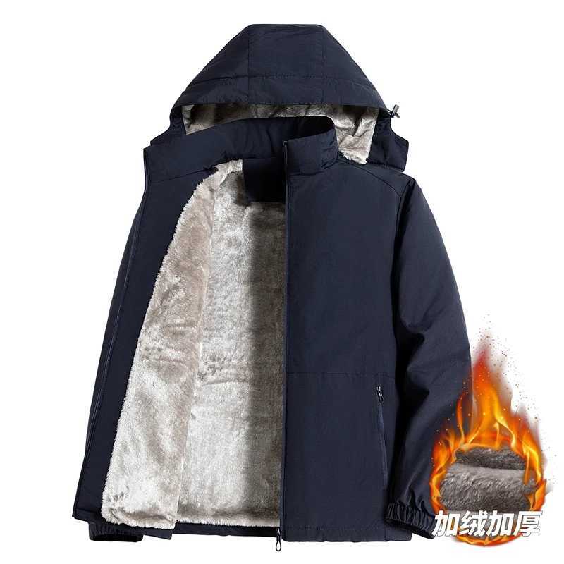 7XL 8XL Winter Jacket Men Casual Outwear Sportswear Fleece Lining Mens Sherpa Jackets Full Zip Warm Coats Hoodie Winter CoatXJ241206