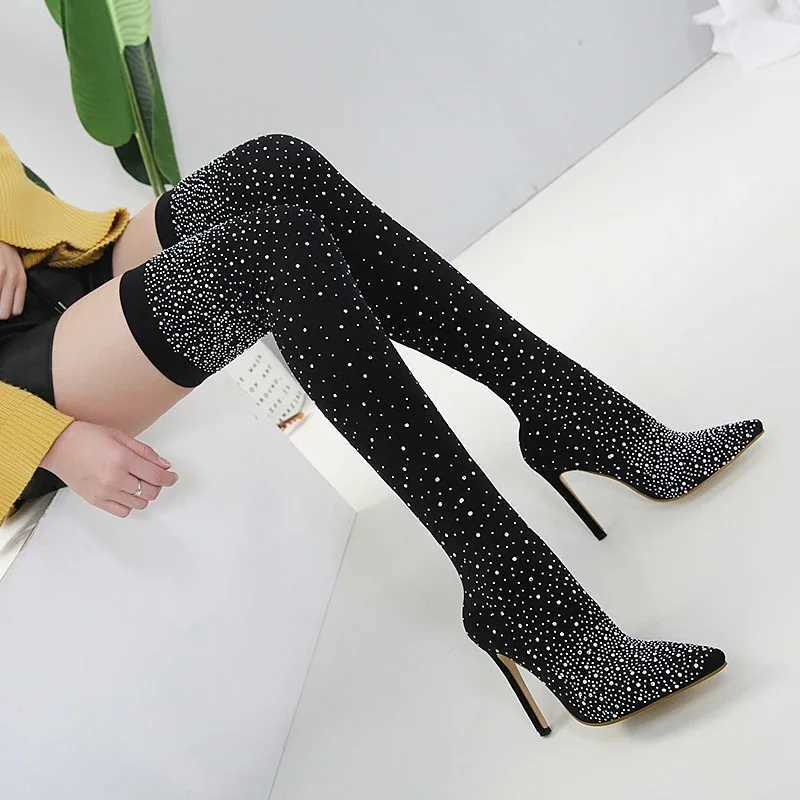 High Quality Wan Shoes Trend Fi Design Wens Boots Rhine River Shiny High H Sexy Fashion Lg Tube Wens Boots Botas T241206