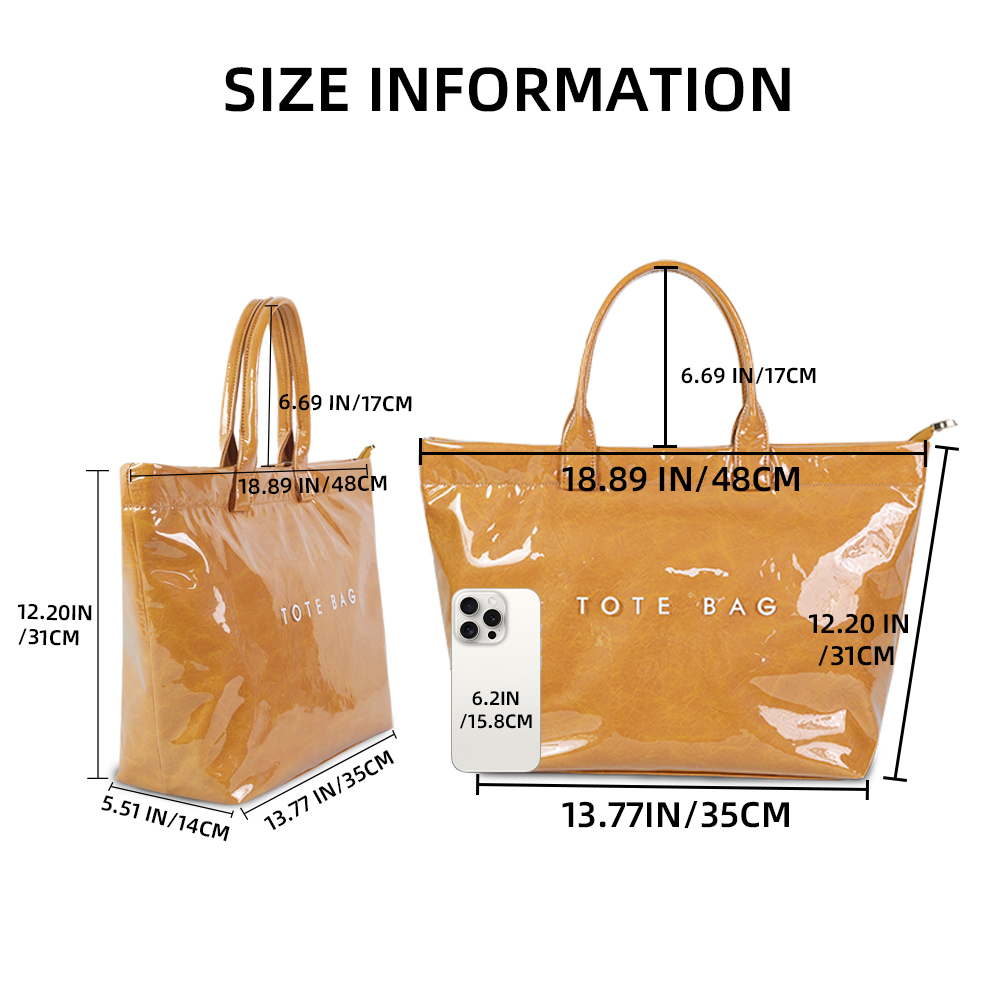 Chic Vintage-Inspired PVC Tote Bag for Women - Spacious & Lightweight, Perfect for Shopping