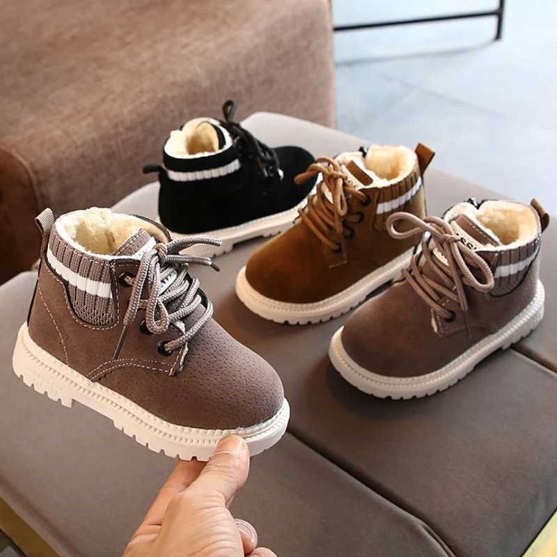 2 Sle Inside Material Plush Kids Winter Boots Cotton Fabric Spring Autumn Children Shoes Baby Toddler Boys Girls BootsXJ241206
