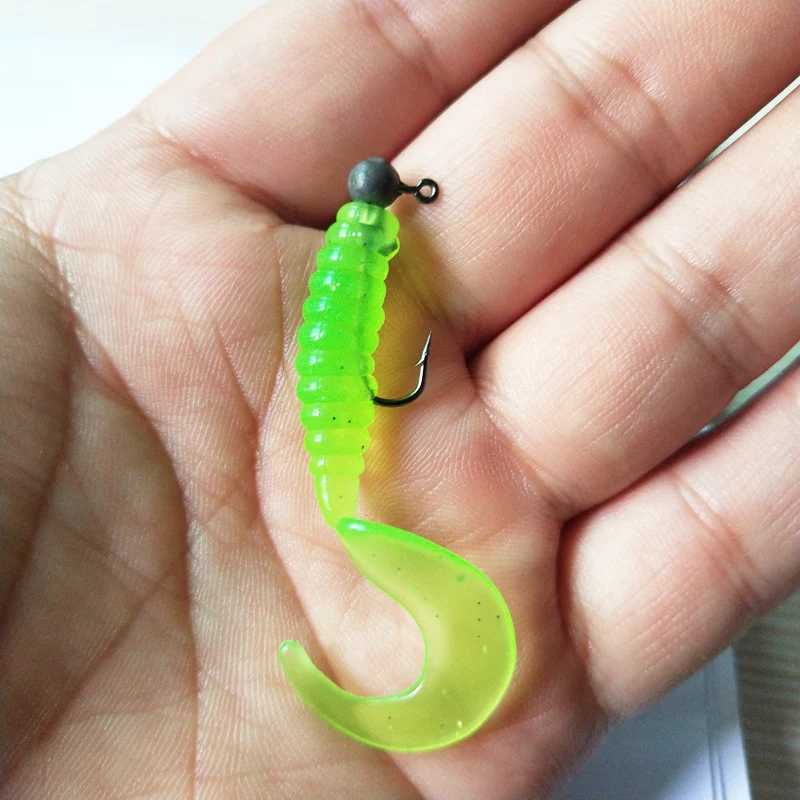 1pcs soft lure Worm Wobbrs Fishing Lure 55mm 2.3g Aritificial Silicone salt Smell Bass Pike Fishing Jigging Bait Carp FishingXJ241128