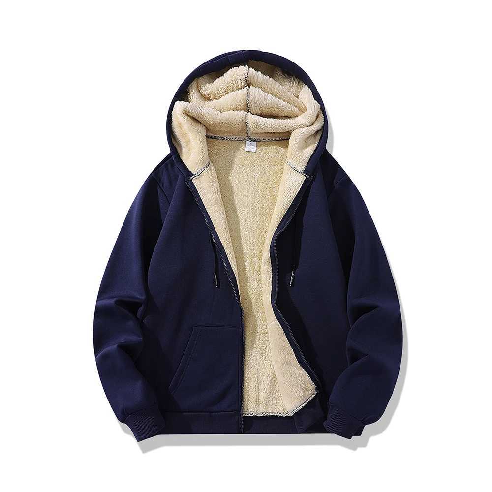 High Quality Fleece Jackets Mens Winter Plus-Size Jacket Windproof Warm Thick Coat Solid Color Cotton Jacket Men Hooded CoatsXJ241206