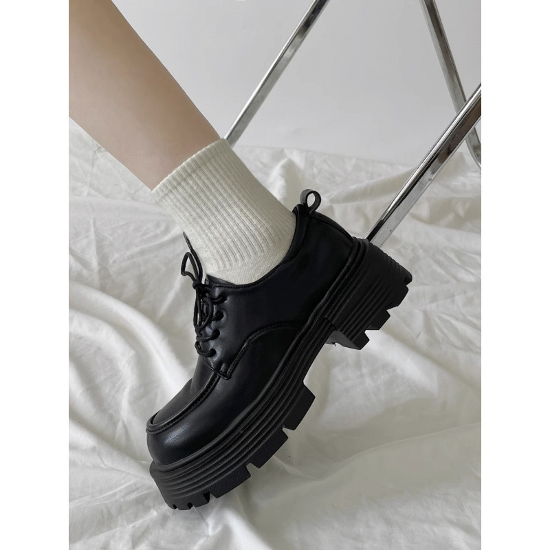 Chic Japanese Influenced Women's Retro Lace Up Booties in Black - Versatile Fashion Shoe for A/W 2024 Collection