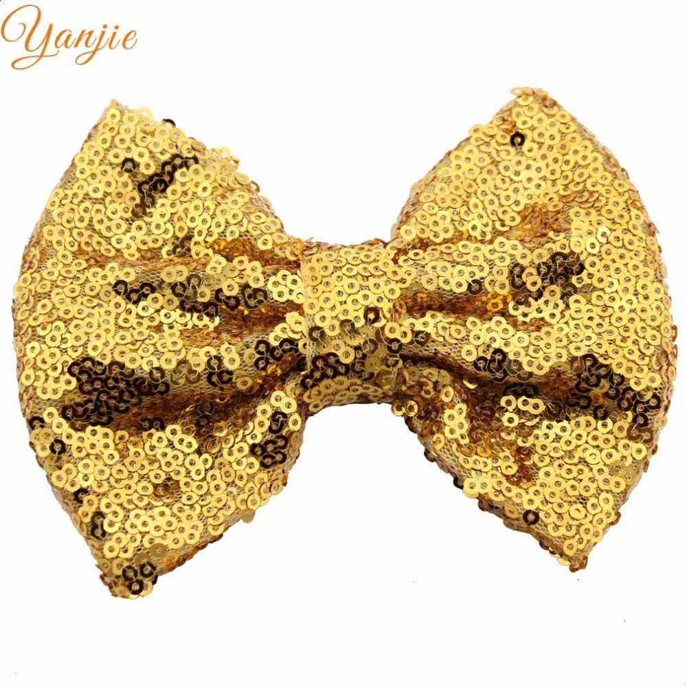 YANJIE 25 pieces/batch 5 sparkling sequin hair bow bucket chic messy DIY girl hair clip female hair clip rainbow 241205