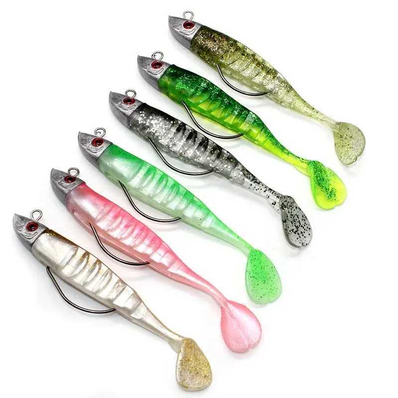 BUR 10cm 15.5g 13cm 26g T Tail Soft Lure Jig Soft Fishing Lure With Baed HookXJ241128