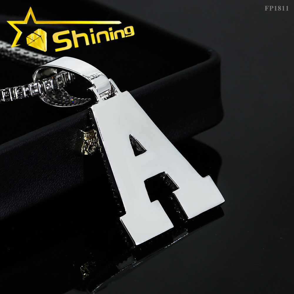 Initial letter pendant VVS moissanite pendant 925 silver gold plated iced out letter pendant Hot sale hip hop jewelry