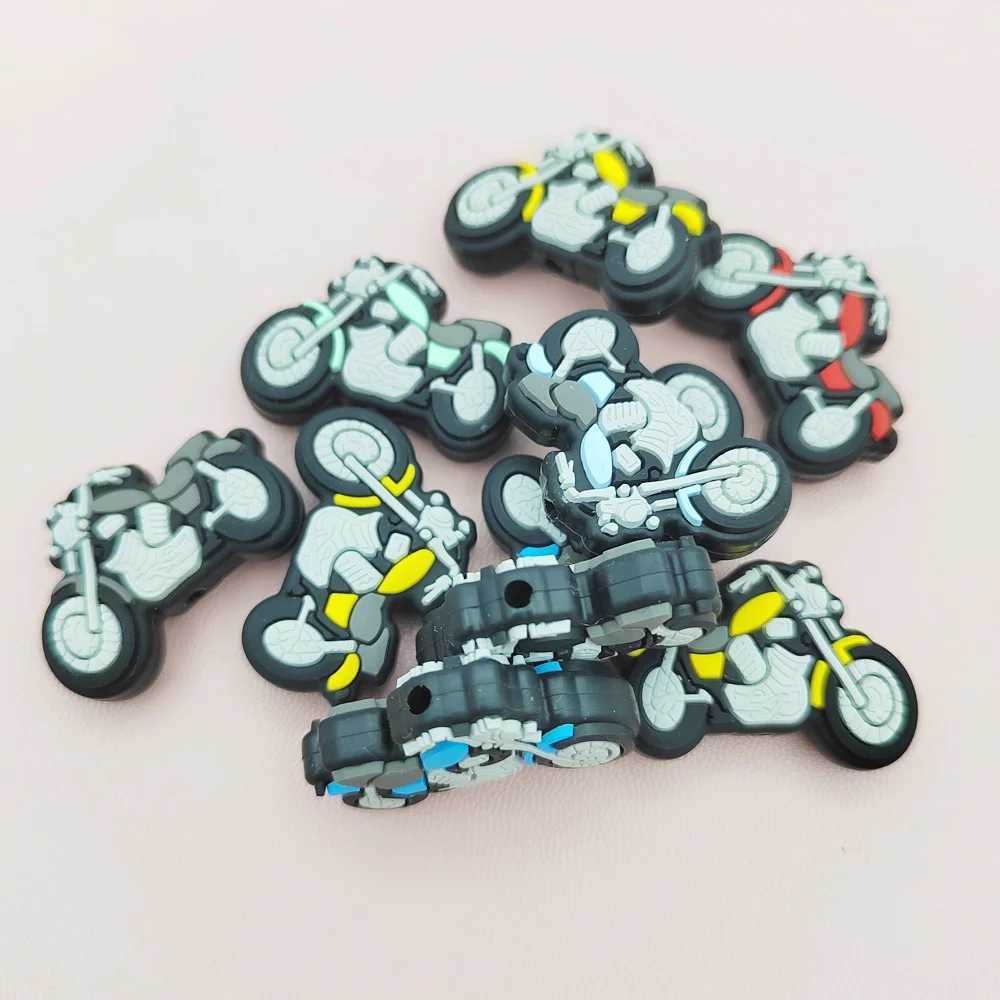 Pacifier Holders Clips# Best Gifts 10PC/lot Baby Silicone Motorcycle Beads DIY Teething Pacifier Chain Necklaces Accessories Safe Nursing Chewing Kawa