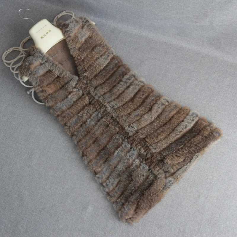 HSPL Knitted Fur Vest 2019 Real Rabbit Women Gilet Fe Waistcoat Lady Real Fur Gilet Colete Feminino De InvernoXJ241206