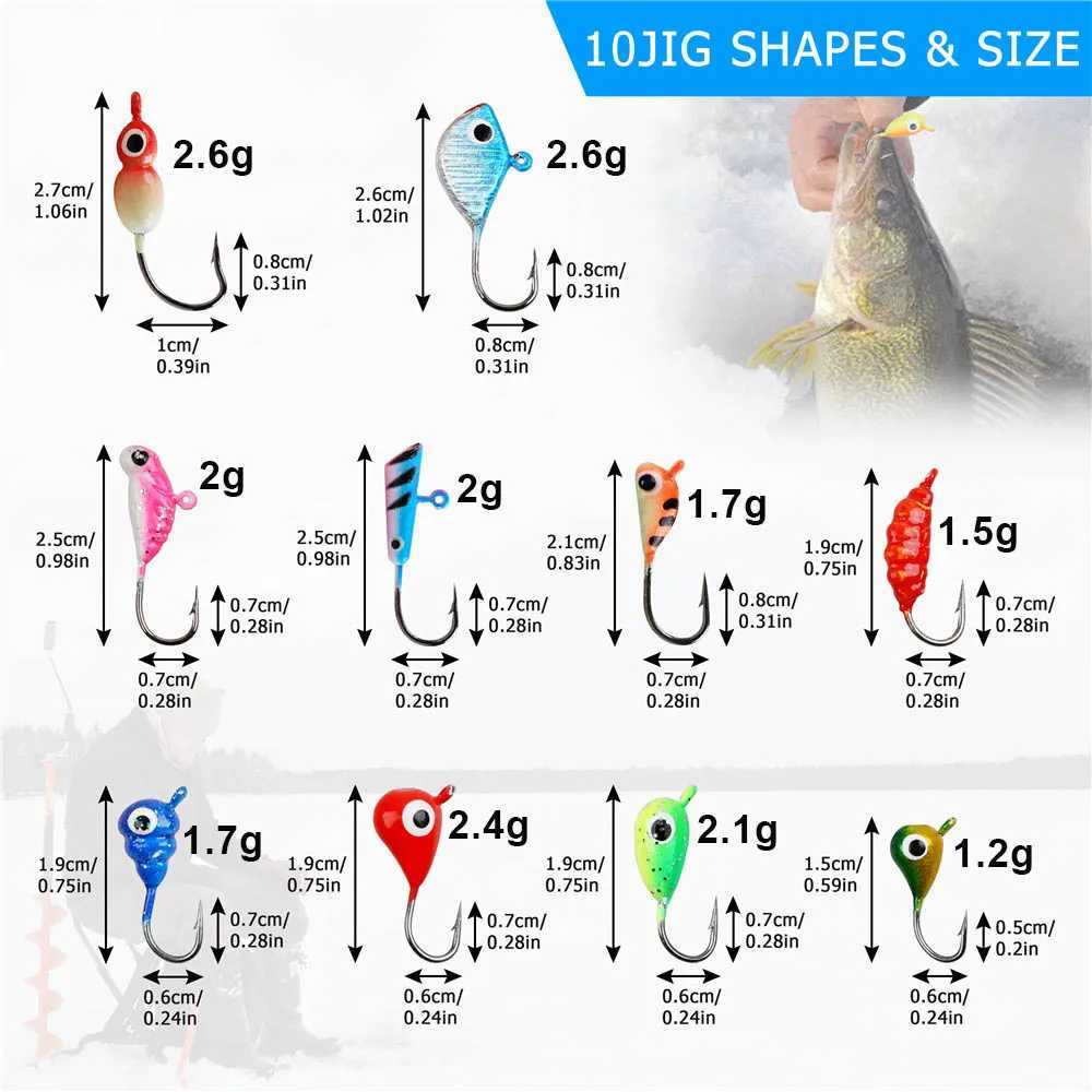 36/60/72/84Pcs Winter Ice Fishing Hook Glow ice jig bait 1.2-2.6g Jigging Fishing lure ice jigs for crappie panfish fishing gearXJ241128