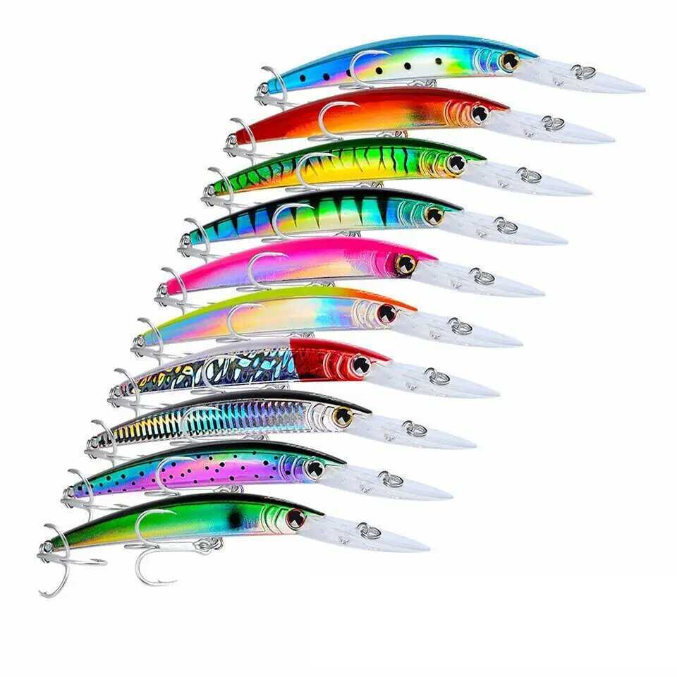 1pcs Fishing Minnow Lures Hard Bait 7-17cm/27.31g Crankbaits Tack Bass 2/0# Hook Fishing LuresXJ241128