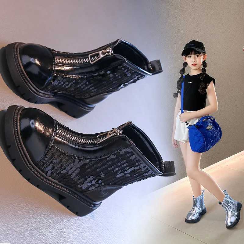 Girls Boots Princess Boots Fashionable Baby Sequined Short Boots Winter Shoe for Girl Kids Shoe for Boy Ankle Boot Zapatos NiaXJ241206