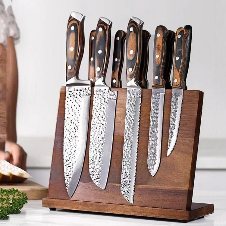 Solid Wood Magnetic Knife Holder Kitchen Creative Multifunctional Storage Magnet Knife Strip Bar Knife Rack No Drill 241205