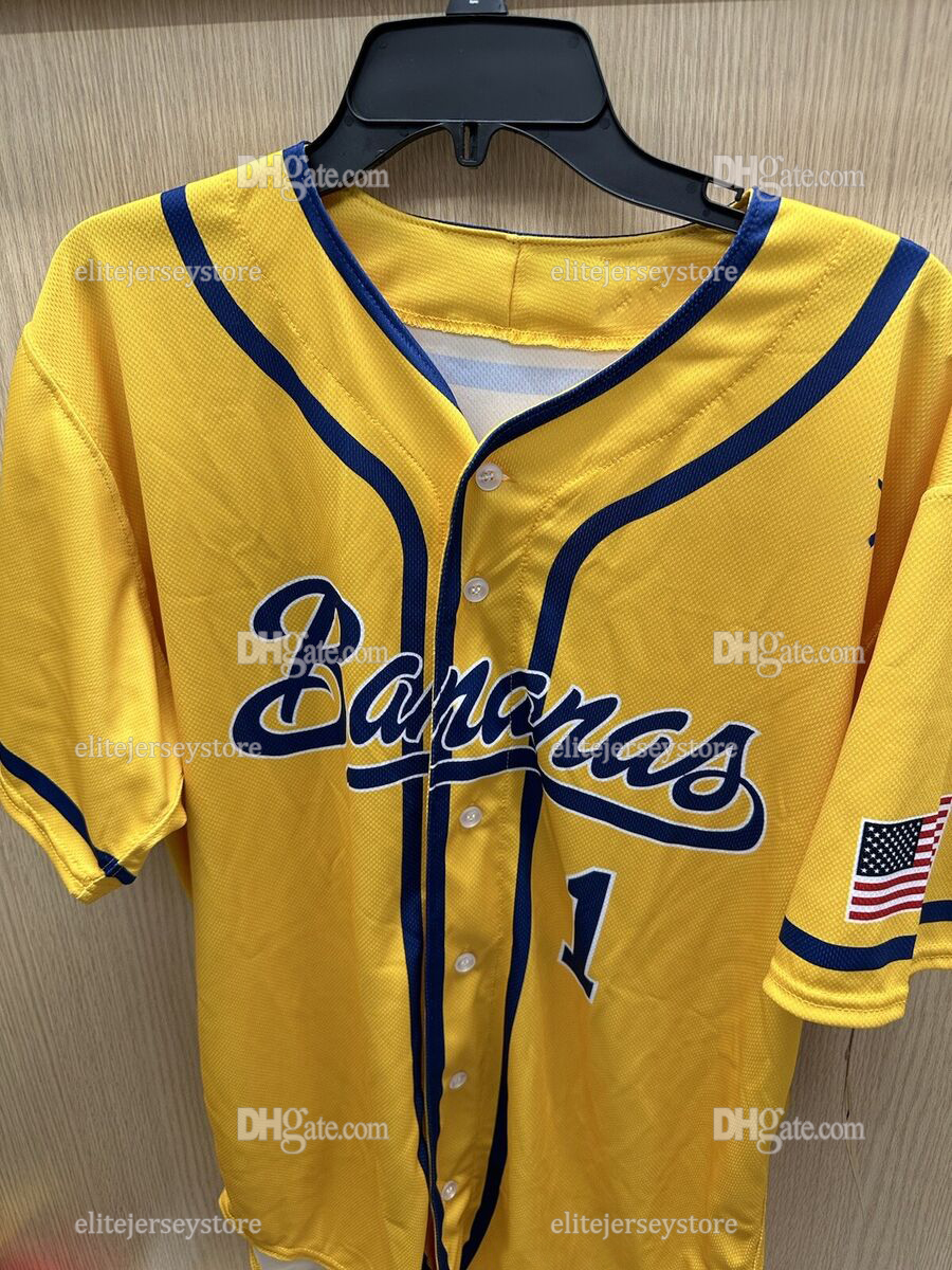 Savannah Bananas Baseball Jersey Noah Bridges Jackson Olson Eric Jones Noah Niznik Adam Virant Zack Gillum Reese Alexiades Ryan Cox Kyle Luigs Eric Jo