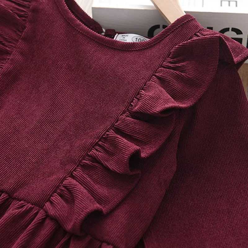 Girls Dress Fashion Childrens Wear Girls Long Sleeve Dress Childrens Princess Dress Childrens Casual ClothingXJ241206