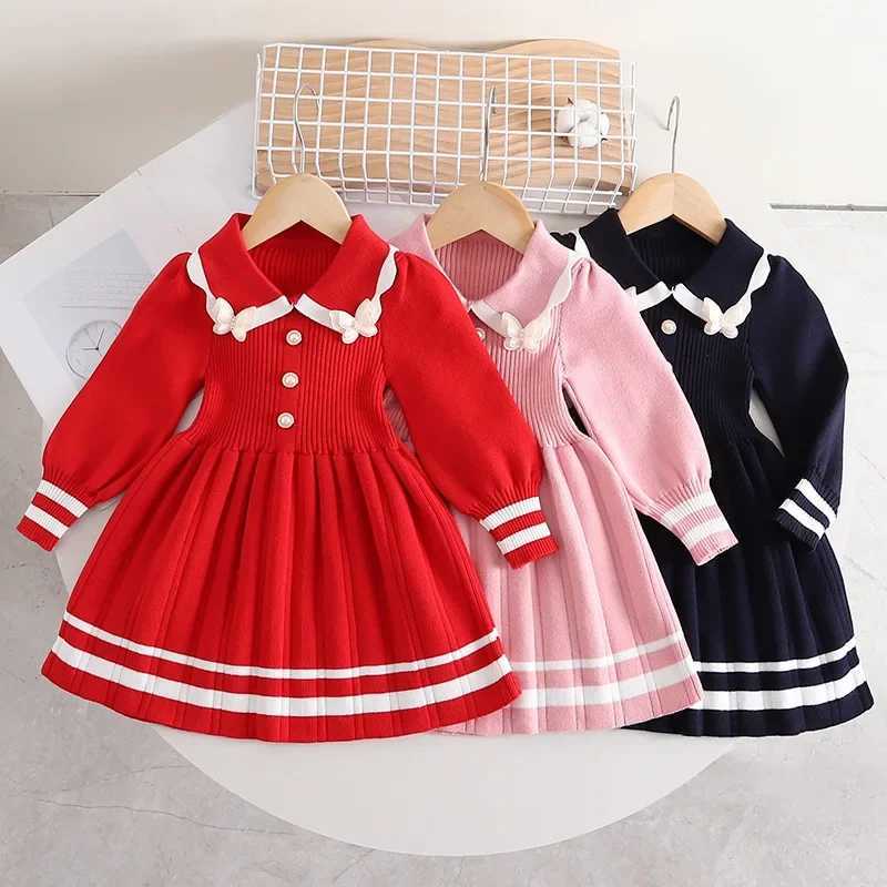 Girls Fall Casual Princess Dress Children Toddler Fashion Flower Clothes Baby Girl Cute Cotton Long Sleeve DressesXJ241206
