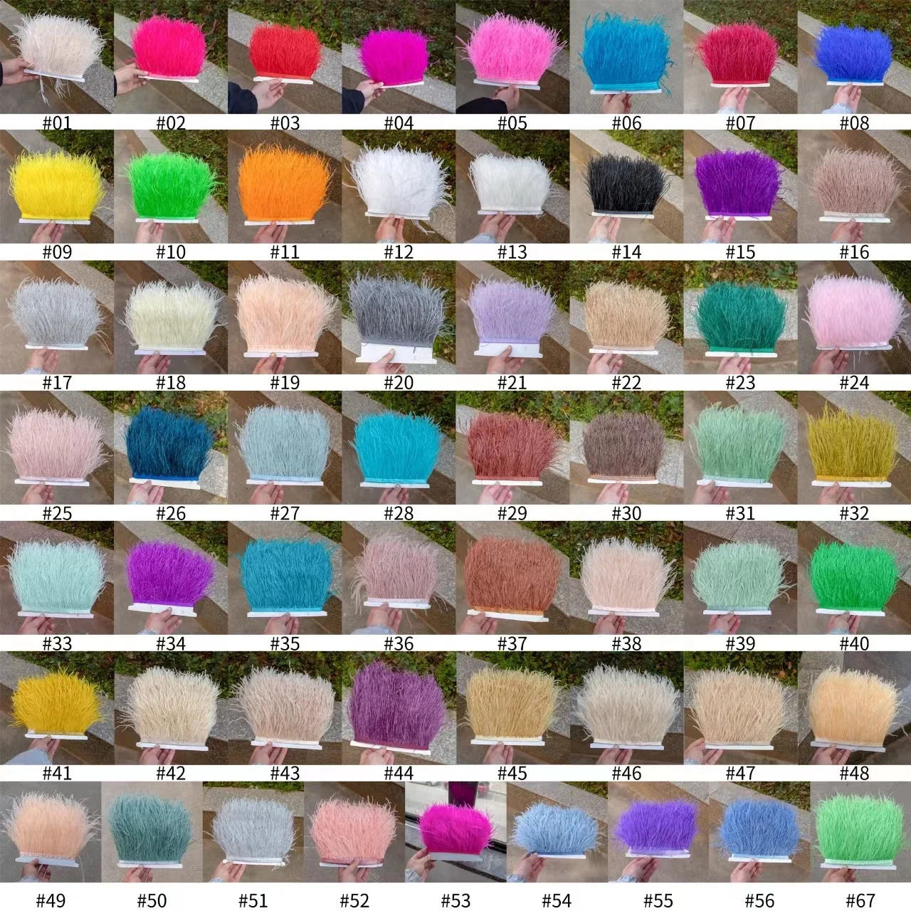 0.5-3 meter colorful ostrich feather Boas 6-layer natural feather decoration used for wedding clothing sewing accessories ruffled edge craft shawl 241