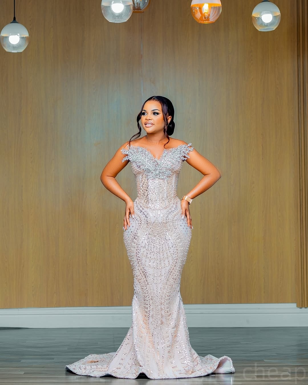 Champagne Mermaid Prom Dresses 2025 Florals Rhinestones Sequined Lace Evening Formal Party Second Birthday Engagement Gowns Plus Size Dress For Specia
