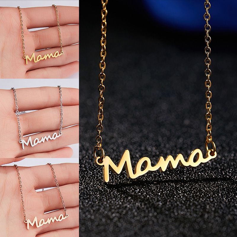 Mother's Day Mama Letter Pendant Necklace For Women 2 Colors Mom Nameplate Clavicle Chain Choker Personality Jewelry Gift