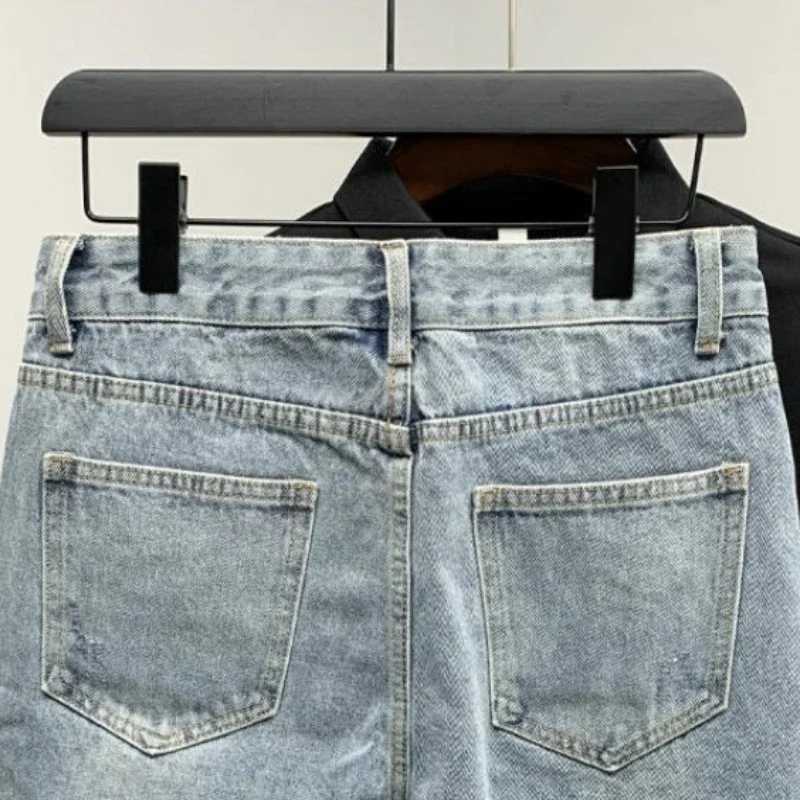 Mens Short Jeans Pants Oversize Big Size Graphic Male Denim Shorts Designer Cut Blue Trend 2024 Xl Thin New in Original JortsXJ241206
