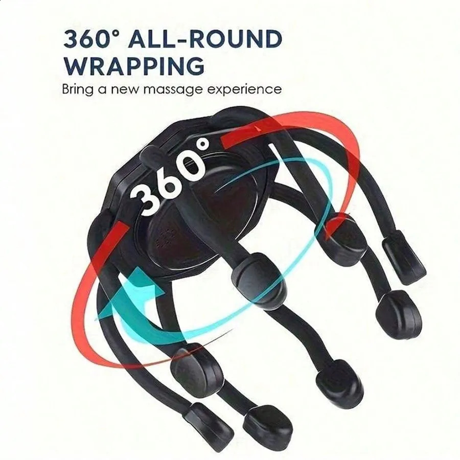 Cordless Electric Scalp Massager360 Degree Head Massager With 8 Finger Tips Deep Relaxing And Stress Relief Holiday Gift 241205