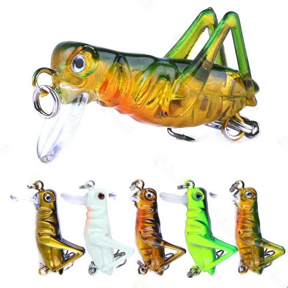 Fishing Lure 35mm 3g Grasshopper Insect Bait Flying Lure Hard Bait Realistic Artificial Bait Bass With 10 # Hooks Fishing BaitXJ241128