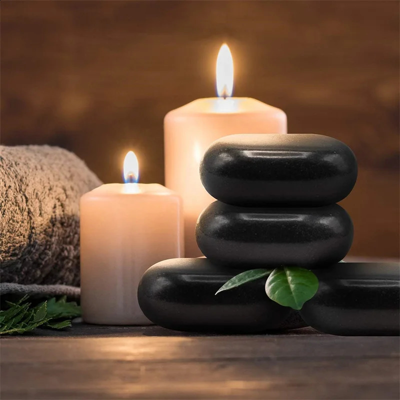 8 pieces of large black basalt stone set used for massage therapy relieving emotions and relieving fatigue and muscle pain 241206