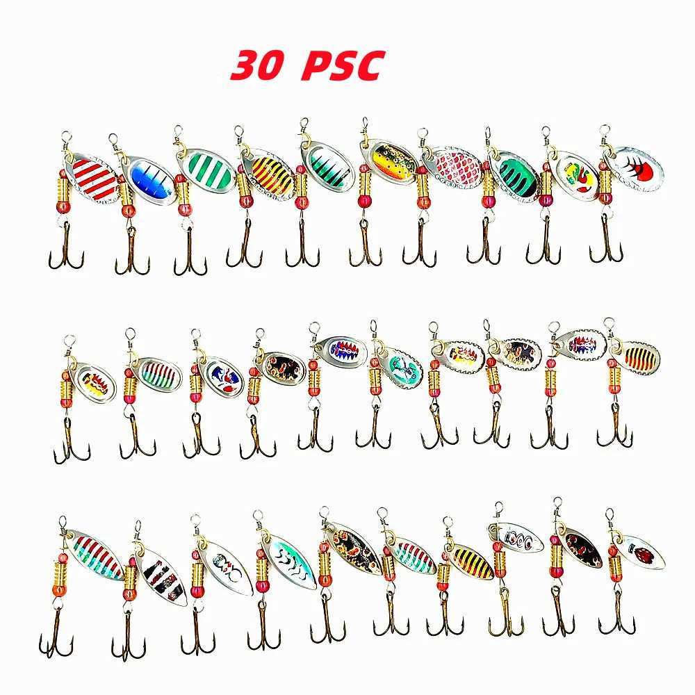 ZE 30pcs Spinner Fishing Lure Kit Metal Sequin Spoon Hard Bait Fishing Wobbrs Set Fishing Tack Isca Atificial Lure PescaXJ241128