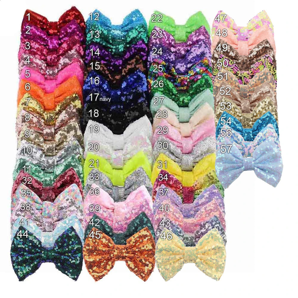 YANJIE 25 pieces/batch 5 sparkling sequin hair bow bucket chic messy DIY girl hair clip female hair clip rainbow 241205