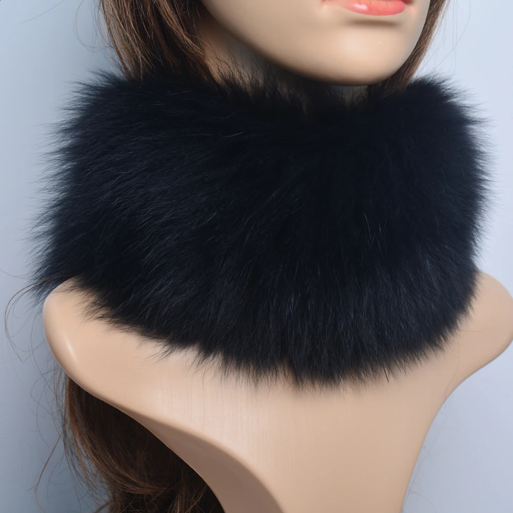 2024 Fashion Lady Real Fox Fur Scarf for Girls Warm Soft Knitted Good Elasticity Real Fox Fur Headband Fox Fur Ring Scarf 241206