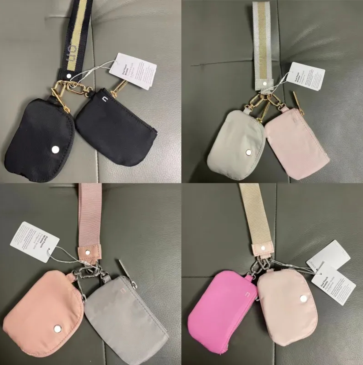 DHL TOP 10 Colours Yohain Bag Dual Pouch Mini Zip Around Wristlet Portable Keychain Wallet Coin Purse Pocket Wholesale 1206