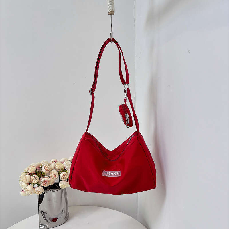 Large Capacity Canvas Women's Summer New Instagram Style Shoulder Niche Design, Small Square Bag, Casual Bag B3