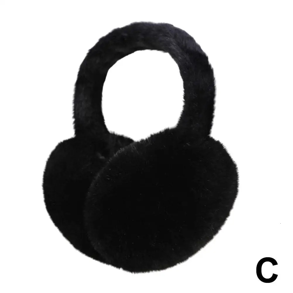 1 piece of solid color soft plush earmuffs warm winter earmuffs outdoor cold protection earmuffs fashionable folding L1Q8 241205