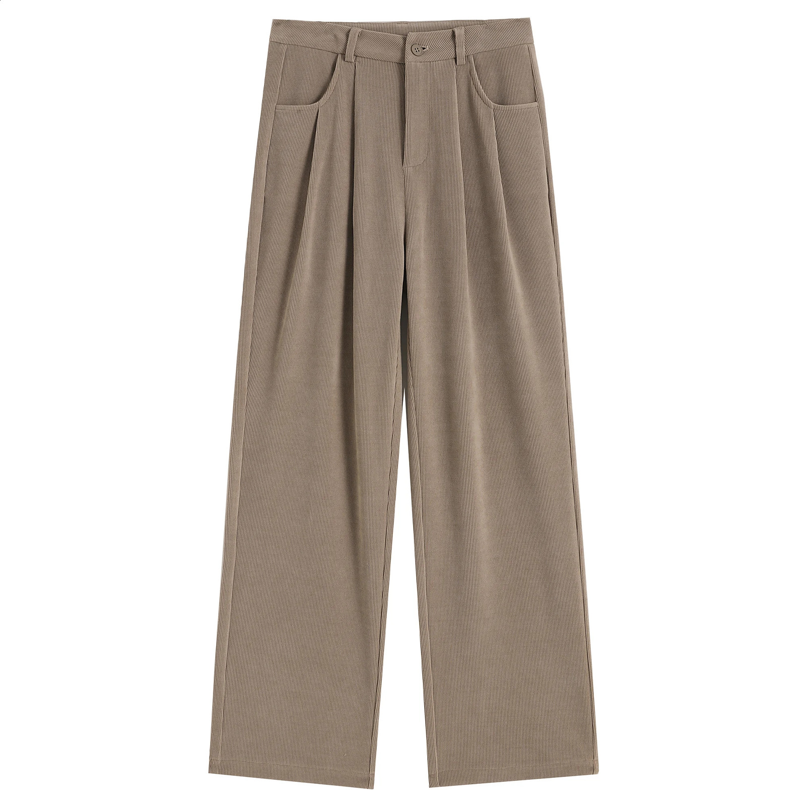 Womens Winter Womens Velvet Pants Wide Legs High Waist Floor Length Inner Wool Pants Womens Straight Pants 241202