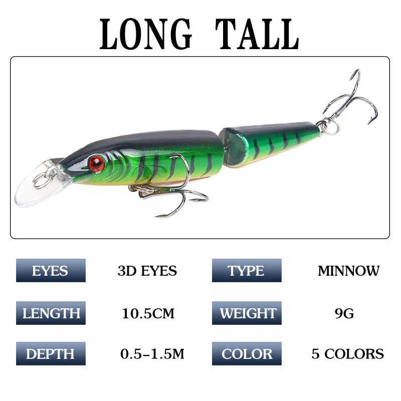 1Pc Minnow Fishing Lure Joint Bait 10.5cm 9g Simulated Hard Fishing Bait Artificial Wobbr Swimbait Bass Fishing TackXJ241128