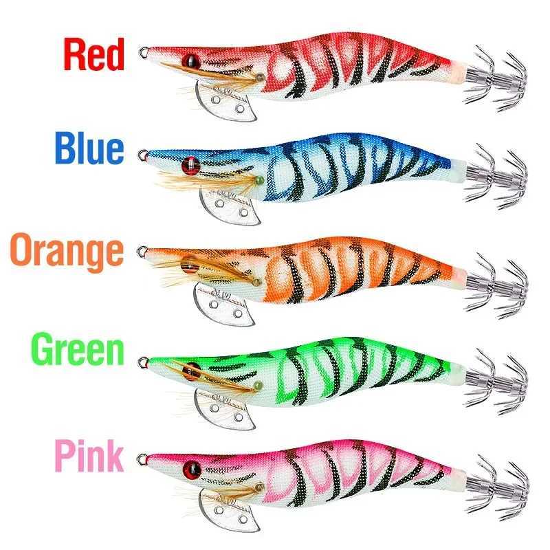 Glow-in-the-dark Squid Big-eye Wood Shrimp Bait Squid Cuttfish Hook Fishing 8/10/12cm Doub Parachute Hook Casting Bait GearXJ241128