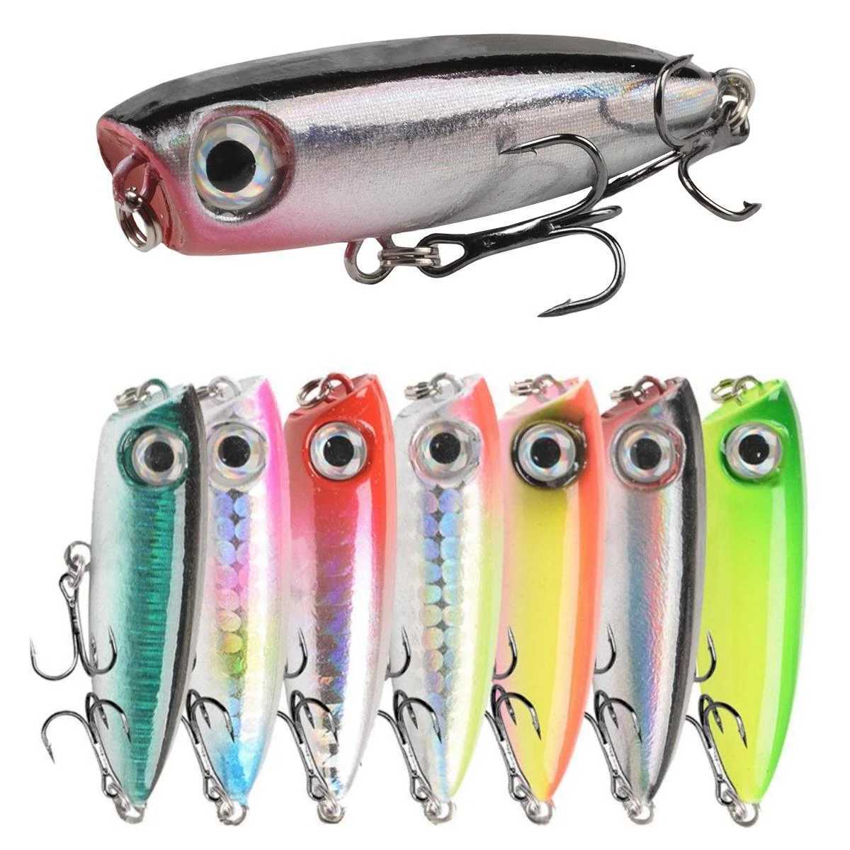 1pc Floating Popper Fishing Lure Wobbrs 4.5cm 3.3g Artificial Plastic Hard Bait High Quality Bass Pike Minnows Fishing TackXJ241128
