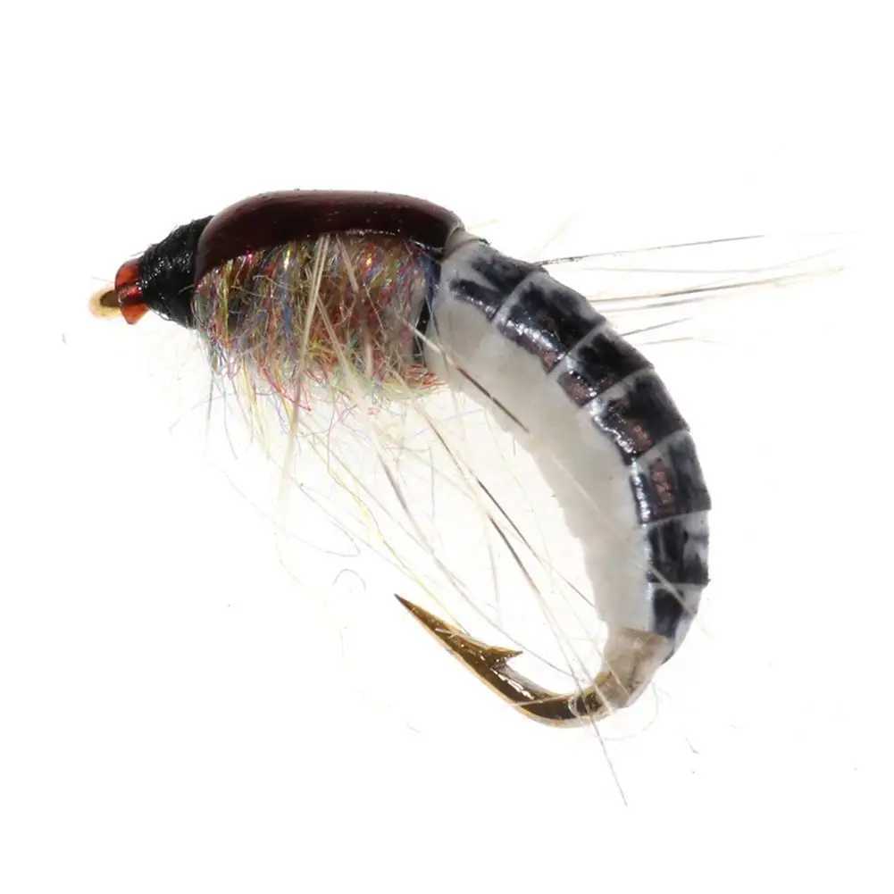6PCSTrout Fishing Realistic Nymph Scud Fly Nymphing Artificial Insect Baits Flying Lure Fishing AccoriesXJ241128
