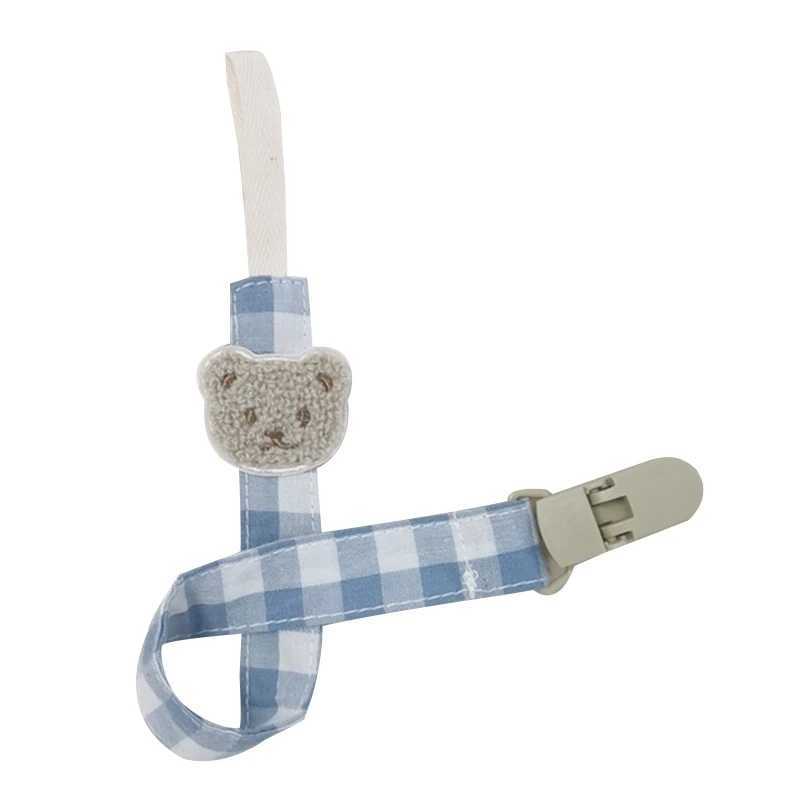 Pacifier Holders Clips# Cartoon Embroidered Bear Baby Pacifier Clip Nursing Soother Holder Teether Chain Plastic Clip DIY Nipple Holder H241206