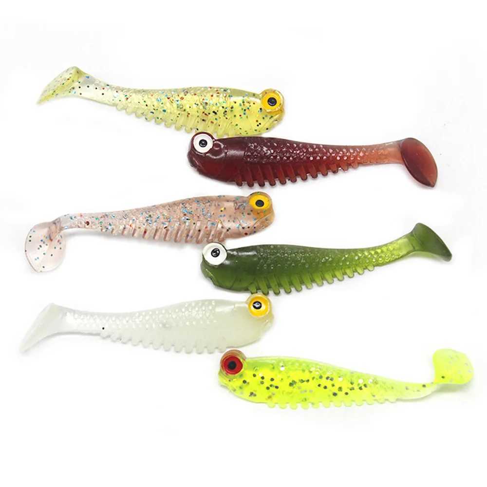 5/10/20pcs Luminous Luya Bait Fishing Lures Simulation T-tail Soft Baits Fake Artificial Night Fishing Lures Fishing AccrssoriesXJ241128